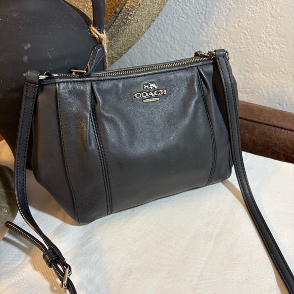 Coach Handbags - COACH Black Leather Crossbody Bag Preloved